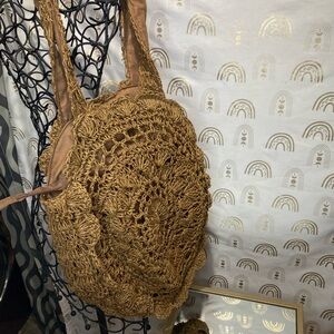 Brown Bohemian Shoulder Bag with Intricate Design
